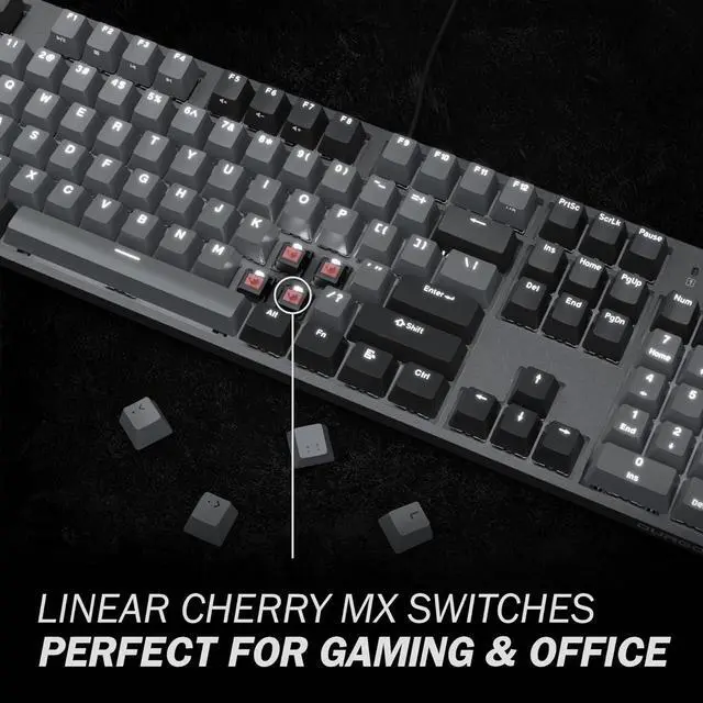 Alt view image 3 of 7 - Durgod Taurus K310 Mechanical Keyboard | Backlit | 104 Keys Full Size | USB C Wired | Doubleshot PBT Keycaps | Programmable Keys | NKRO Rollover | For Windows & Mac | Cherry MX Silent Red, Corona