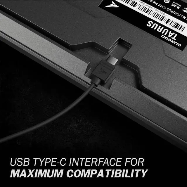 Alt view image 5 of 7 - Durgod Taurus K310 Mechanical Keyboard | Backlit | 104 Keys Full Size | USB C Wired | Doubleshot PBT Keycaps | Programmable Keys | NKRO Rollover | for Windows & Mac | Cherry MX Speed Silver, Corona