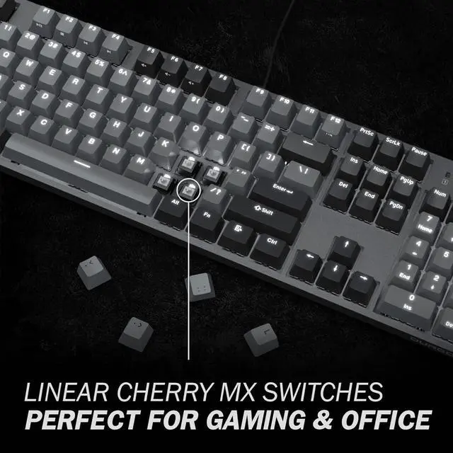 Alt view image 3 of 7 - Durgod Taurus K310 Mechanical Keyboard | Backlit | 104 Keys Full Size | USB C Wired | Doubleshot PBT Keycaps | Programmable Keys | NKRO Rollover | for Windows & Mac | Cherry MX Speed Silver, Corona