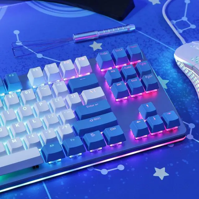 Alt view image 6 of 7 - Drop Skylight Series Keycap Set  Doubleshot PBT, OEM Profile, Shine-Through, Backlit, for Cherry MX Switches & Clones, and CTRL, ALT, ENTR, TKL, and 61, 87, 104, and 108-key layouts (Horizon)