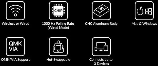 Alt view image 2 of 3 - Keychron Q1 Pro Hot-swappable Wireless/Wired Mechanical Keyboard South-Facing RGB Lights Aluminum Frame with Knob Barebone Version 75% Layout (84 Keys) for Windows Mac Linux OS, Silver Grey (Q1P-B2)