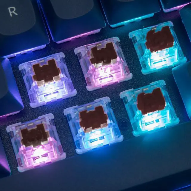 Alt view image 6 of 7 - Keychron V1 Wired Custom Mechanical Keyboard, 75% Layout QMK/VIA Programmable Macro with Hot-swappable Keychron K Pro Brown Switch Compatible with Mac Windows Linux (Frosted Black - Translucent)