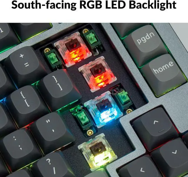 Alt view image 6 of 7 - Keychron Q1 Mechanical Keyboard Grey - PH BL (Keychron Q1D2), Blue Swich