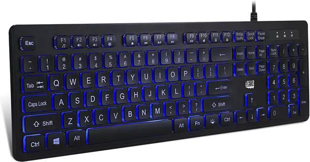 Alt view image 3 of 6 - Adesso AKB-139EB Large Print Illuminated Desktop Keyboard