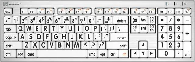 Main image of Logickeyboard Largeprint Keyboard Compatible with White Mac ALBA Keyboard - Part Number LKBU-LPRNTBW-CWMU-US