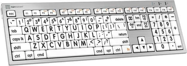Alt view image 3 of 4 - Logickeyboard Largeprint Keyboard Compatible with White Mac ALBA Keyboard - Part Number LKBU-LPRNTBW-CWMU-US