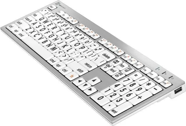 Alt view image 4 of 4 - Logickeyboard Largeprint Keyboard Compatible with White Mac ALBA Keyboard - Part Number LKBU-LPRNTBW-CWMU-US