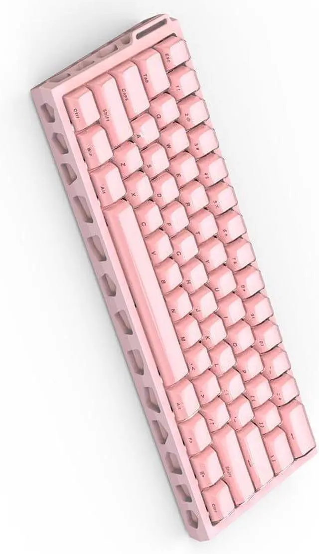 Alt view image 5 of 7 - BOYI H60Pro Hollow Aluminum Rapid Trigger Magnetic Switch 60% Mechanical Keyboard,Hall Effect 8K Polling Rate RGB Wired Skeleton Aluminum CNC Gaming Keyboard (Pink Crystal Jelly Keycaps)