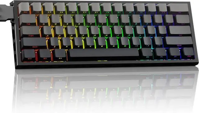 Alt view image 6 of 7 - BOYI H60Pro Hollow Aluminum Rapid Trigger Magnetic Switch 60% Mechanical Keyboard,Hall Effect 8K Polling Rate RGB Wired Skeleton Aluminum CNC Gaming Keyboard (Black Side Print Keycaps)