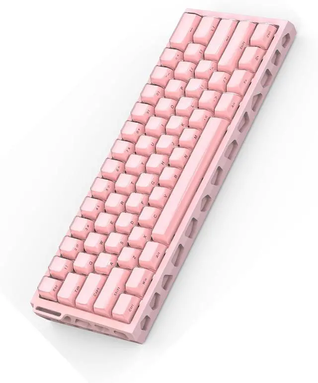 Alt view image 4 of 7 - BOYI H60Pro Hollow Aluminum Rapid Trigger Magnetic Switch 60% Mechanical Keyboard,Hall Effect 8K Polling Rate RGB Wired Skeleton Aluminum CNC Gaming Keyboard (Pink Crystal Jelly Keycaps)