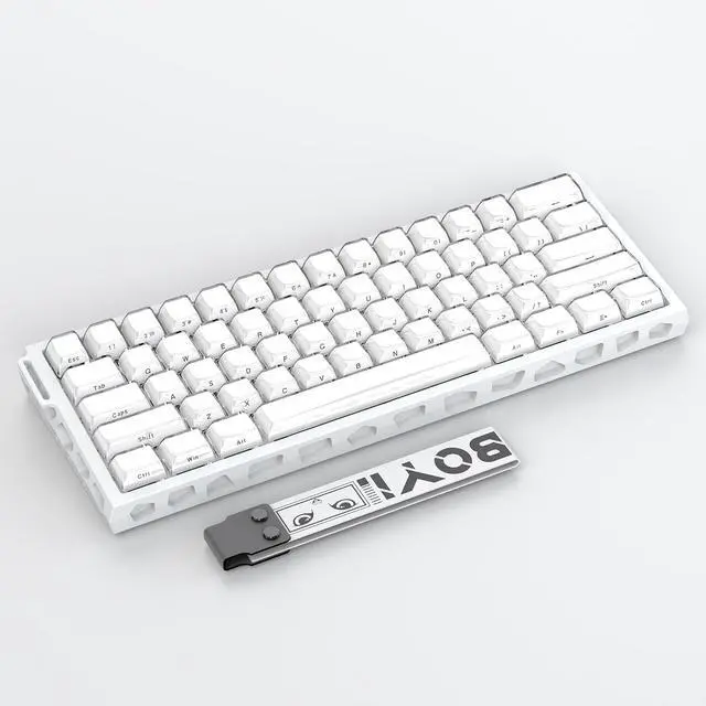Alt view image 5 of 7 - BOYI H60Pro Hollow Aluminum Rapid Trigger Magnetic Switch 60% Mechanical Keyboard,Hall Effect 8K Polling Rate RGB Wired Skeleton Aluminum CNC Gaming Keyboard (White Crystal Jelly Keycaps)