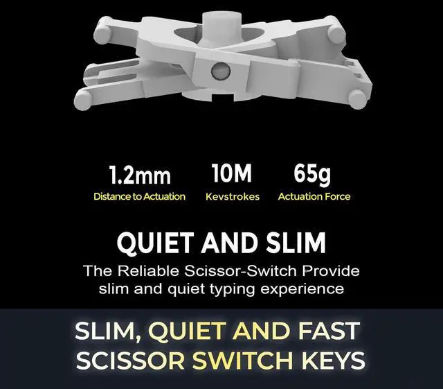 Alt view image 6 of 7 - Adesso WKB-7040 Bluetooth Keyboard with Touchpad for Surface Pro X/8/9/10/11  Ultra-Slim Aluminum Case, Scissor-Switch Keys, Bluetooth 5.1 Wireless, Rechargeable Battery