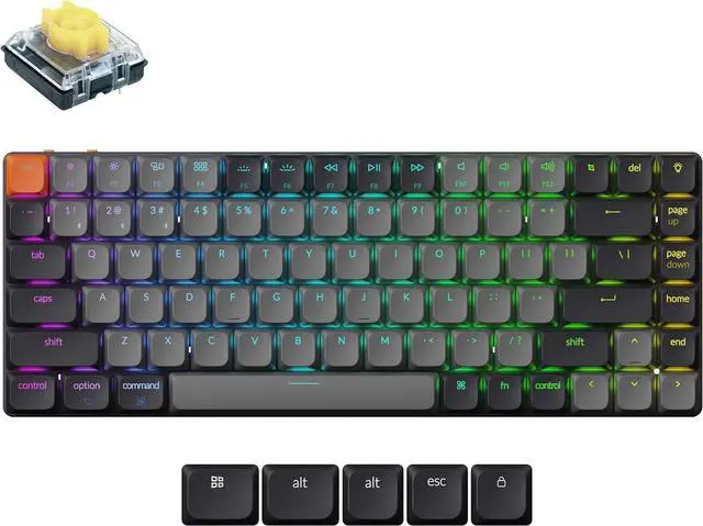 Main image of Keychron K3 QMK Ultra-Slim Wireless Bluetooth/Wired Mechanical Keyboard, RGB LED Backlight, Hot-swappable Keychron Low-Profle 2.0 Mechanical Banana Switch for Mac/Windows/Linux(Version 3)