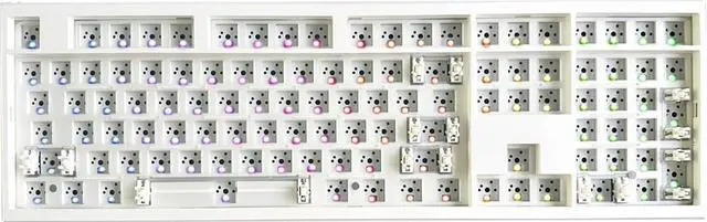 Main image of BOYI GMK108 Barebones Keyboard Kit,VIA/GMK Programable Gasket Mounted BT5.0/2.4GHz/Type-C Wired 100% Full Size Custom PCB DIY Hot-Swap Mechanical Keyboard Kit (White)