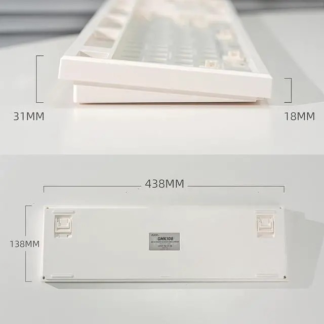 Alt view image 6 of 7 - BOYI GMK108 Barebones Keyboard Kit,VIA/GMK Programable Gasket Mounted BT5.0/2.4GHz/Type-C Wired 100% Full Size Custom PCB DIY Hot-Swap Mechanical Keyboard Kit (White)