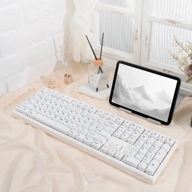 Alt view image 7 of 7 - BOYI GMK108 Barebones Keyboard Kit,VIA/GMK Programable Gasket Mounted BT5.0/2.4GHz/Type-C Wired 100% Full Size Custom PCB DIY Hot-Swap Mechanical Keyboard Kit (White)