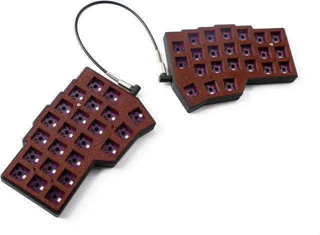 Alt view image 2 of 7 - YMDK Corne V4.1 46 Keys Split Keyboard Ergonomic Hotswappable 40% Layout 3D PLA RGB QMK Vial All Key Programmable Mini Independent Gaming Keyboard Kit (Wired Red Black Split 46)