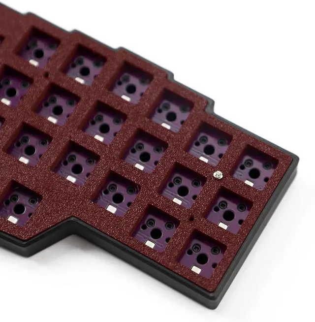 Alt view image 5 of 7 - YMDK Corne V4.1 46 Keys Split Keyboard Ergonomic Hotswappable 40% Layout 3D PLA RGB QMK Vial All Key Programmable Mini Independent Gaming Keyboard Kit (Wired Red Black Split 46)