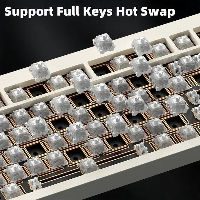 Alt view image 5 of 7 - BOYI 80V2 CNC Aluminum 5-Second Quick-Release QMK/VIA Triple-Mode Connectivity Hot Swappable Mechanical Keyboard RGB/FR4/8000mAh with Superior Acoustics (White)