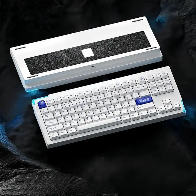 Alt view image 6 of 7 - BOYI 80V2 CNC Aluminum 5-Second Quick-Release QMK/VIA Triple-Mode Connectivity Hot Swappable Mechanical Keyboard RGB/FR4/8000mAh with Superior Acoustics (White)