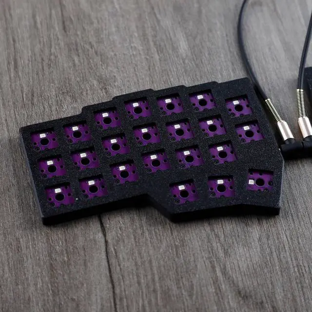 Alt view image 5 of 7 - YMDK Low Profile Split Chocolate Keyboard Corne V4.1 Ergonomic 46 Keys Hotswappable 40% Layout 3D Print Case PLA RGB Vial Keyboard Kit