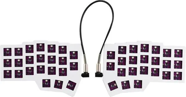 Main image of YMDK Low Profile Split Chocolate Keyboard Corne V4.1 Ergonomic 46 Keys Hotswappable 40% Layout 3D Print Case PLA RGB Vial Keyboard Kit