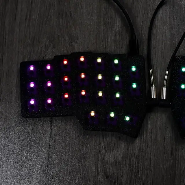 Alt view image 6 of 7 - YMDK Low Profile Split Chocolate Keyboard Corne V4.1 Ergonomic 46 Keys Hotswappable 40% Layout 3D Print Case PLA RGB Vial Keyboard Kit