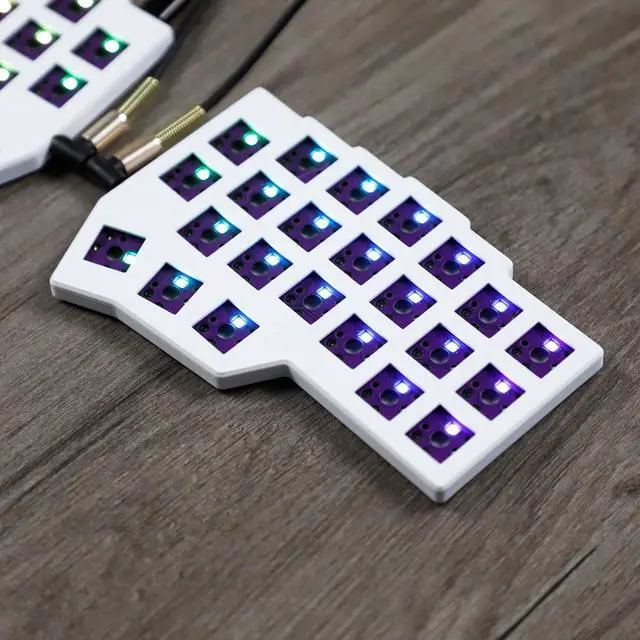 Alt view image 4 of 7 - YMDK Low Profile Split Chocolate Keyboard Corne V4.1 Ergonomic 46 Keys Hotswappable 40% Layout 3D Print Case PLA RGB Vial Keyboard Kit