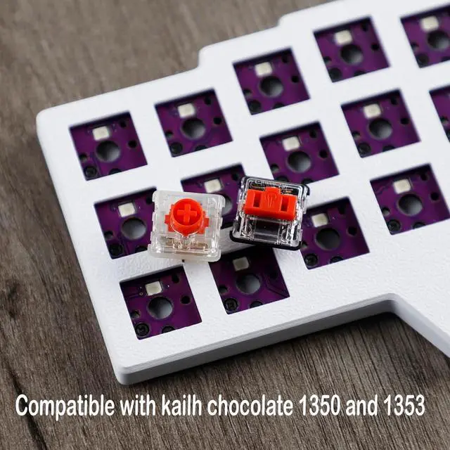 Alt view image 5 of 7 - YMDK Low Profile Split Chocolate Keyboard Corne V4.1 Ergonomic 46 Keys Hotswappable 40% Layout 3D Print Case PLA RGB Vial Keyboard Kit