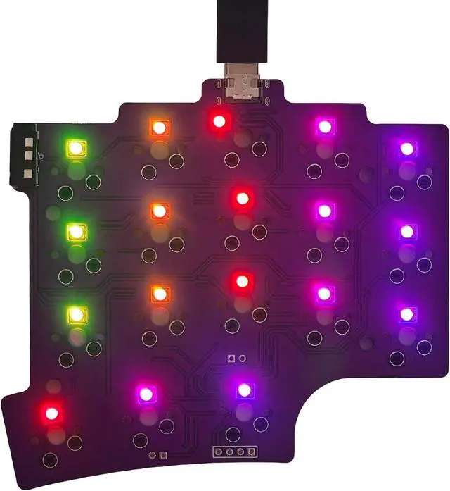 Alt view image 5 of 7 - YMDK Split 36 Keys Ergonomics 40% Layout 3D Print PLA Hotswappable Mechanical Keyboard RGB QMK Vial All Key programmable Mini Independent Gaming Keyboard Kit