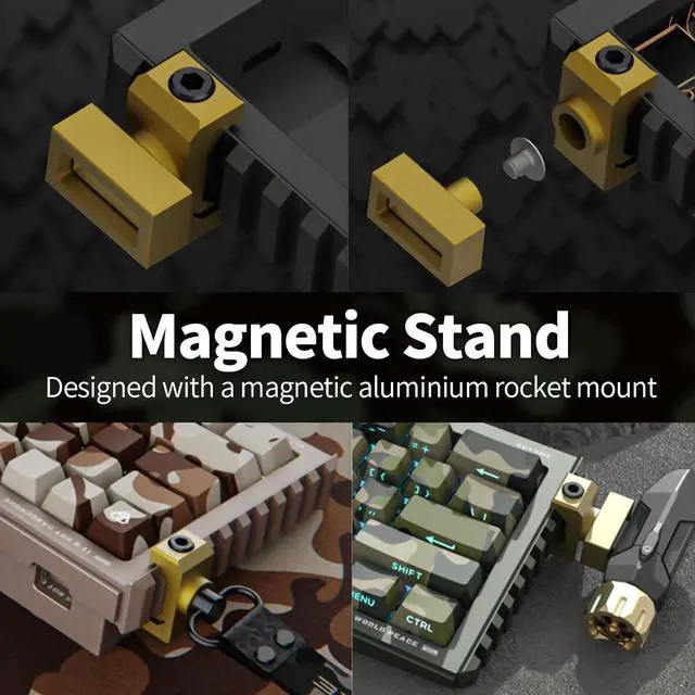 Alt view image 6 of 7 - BOYIxKEYSME GT60 Pro 60% Aluminum Keyboard Case,PIC60 61Keys Custom Full CNC Case Housing Gasket Mechanical Keyboard DIY Barebones Kit Compatible with Woot60HE/MADLIONS MAD 60(Jungle Storm JS)