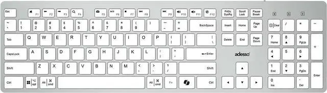 Main image of Adesso EasyTouch 730 USB-C Keyboard (Canadian French) with Copilot Hotkey, Scissor Switch, Multi-OS Support, USB-A/C Hub & 3.5mm Audio Port, AKB-730UW-CF
