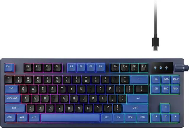 Main image of GAMDIAS Hermes E7 Wired Gasket 75% RGB Mechanical Keyboard, Volumn Control Knob, Hot Swappable Linear Red Switch, Backlit RGB with PBT Keycaps, Anti-ghosting with N-Key Rollover