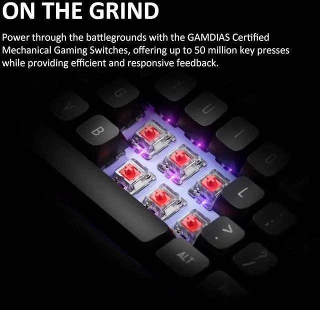 Alt view image 4 of 6 - GAMDIAS Hermes E7 Wired Gasket 75% RGB Mechanical Keyboard, Volumn Control Knob, Hot Swappable Linear Red Switch, Backlit RGB with PBT Keycaps, Anti-ghosting with N-Key Rollover