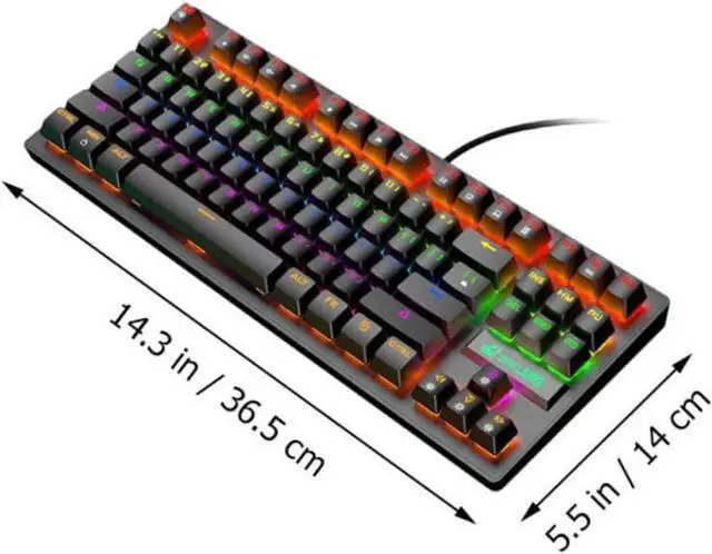 Alt view image 7 of 7 - jojofuny Punk Mechanical Keyboard USB Gaming Keyboard for Laptop and Desktop Ergonomic Design with Mechanical