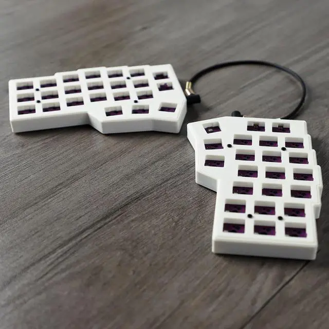 Alt view image 3 of 7 - YMDK Split Keyboard Corne V4.1 46 Keys Ergonomic Hotswappable 40% Layout 3D PLA RGB QMK Vial All Key Programmable Mini Independent Gaming Keyboard Kit