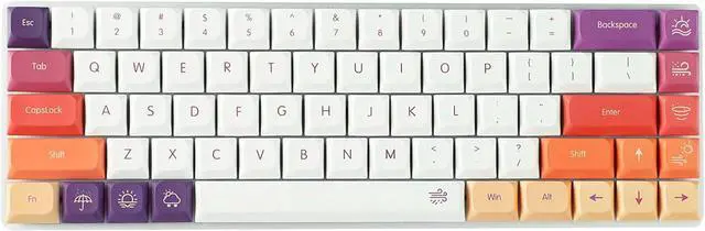 Main image of YMDK 128 Ultra-Slim Smoke Cloud Style Mx Low Profile Dye Sub PBT Keycaps for Mx 61 64 68 75 84 87 96 108 Layout Mechanical Keyboard