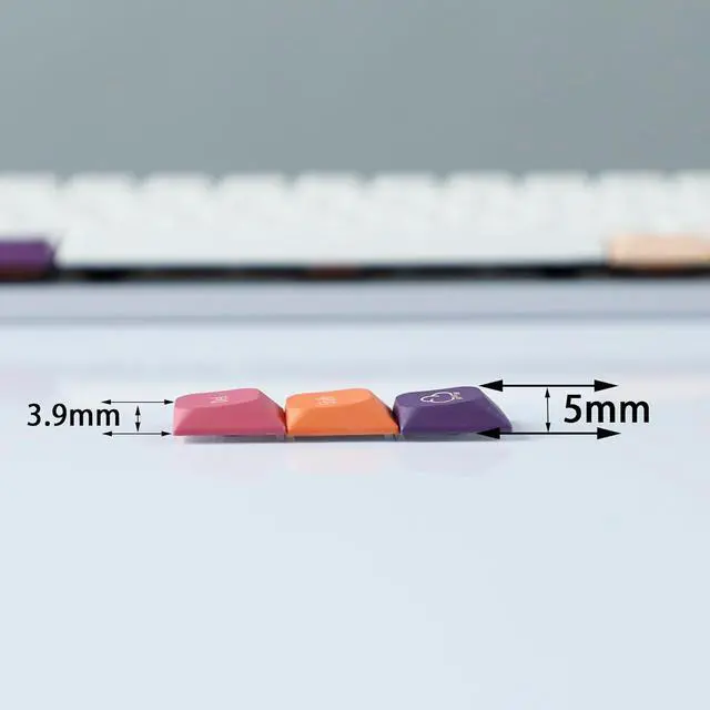 Alt view image 3 of 7 - YMDK 128 Ultra-Slim Smoke Cloud Style Mx Low Profile Dye Sub PBT Keycaps for Mx 61 64 68 75 84 87 96 108 Layout Mechanical Keyboard