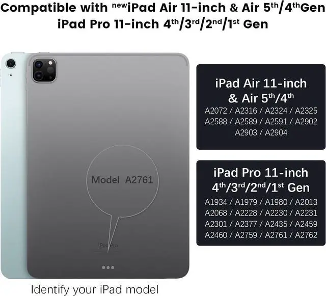 Alt view image 2 of 7 - Nillkin Bumper Go Keyboard PU Leather Case Designed for Apple iPad Air 11 2024/10.9 2020/Air 4/Air 5/Pro 11 2020/2021/2022, Pen Holder/Removable Keyboard/Shockproof/Kickstand/Rear Camera Cover -Black