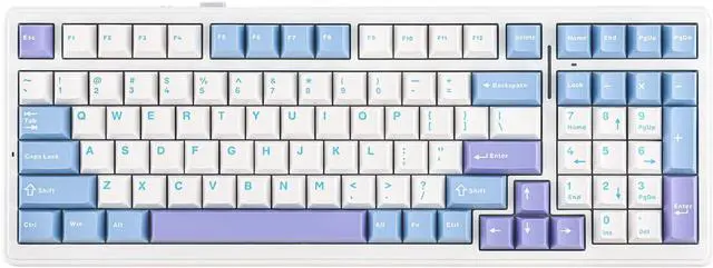 Main image of EPOMAKER x Aula F99 Wireless Mechanical Keyboard, Hot Swappable Gasket Custom Gaming Keyboard with Five-Layer Padding, Bluetooth/2.4GHz/USB-C, 8000mAh Battery (White Light Blue, Graywood V3 Switch)