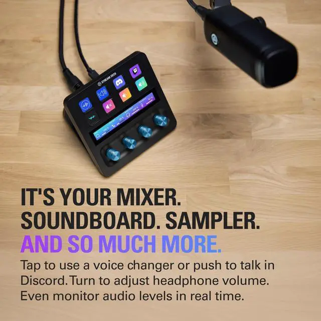 Alt view image 7 of 7 - Elgato XLR Dock  for Stream Deck +, XLR-to-USB Mic Interface, Customizable Audio Mixer, 75 dB Gain/Phantom Power/Clipguard  Mac/PC, Stream Deck Not Included