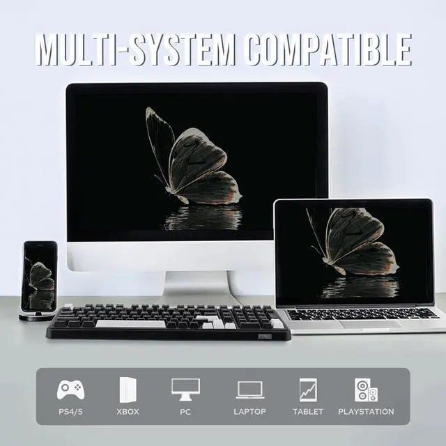 Alt view image 3 of 7 - EPOMAKER TH99 Tri-Mode Wireless Mechanical Keyboard with 8000mAh Battery, Hot Swappable Custom RGB Gaming Keyboard with Numpad, Gasket Creamy for PC/Mac/Office (Black)