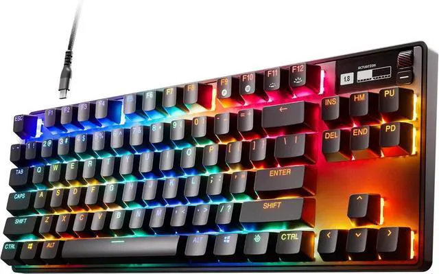 Main image of SteelSeries Rapid Trigger Gaming Keyboard with Numeric Keypadless Wired English Sequence OmniPoint Switch with OLED Display Apex Pro TKL (2023) US 64856 Black