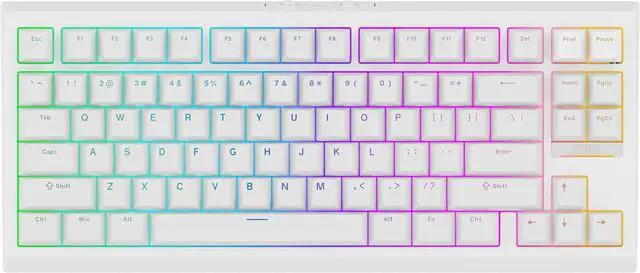 Main image of EPOMAKER G84 80% RGB Gaming Mechanical Keyboard, 2.4GHz/ Type-C/BT Wireless Keyboard, QMK/VIA Programmable, Hot-Swappable, NKRO, with Shine Through PBT Keycaps for Gamers (White, Creamy Jade Switch)