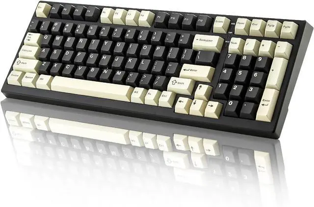Main image of YUNZII YZ98 Gasket Mechanical Keyboard,99 Key Hot Swappable BT5.0/2.4G/USB-C Wireless NKRO 98% 1800 Layout with RGB LED Backlit for Linux/Win/Mac (Milk Switch, Black)