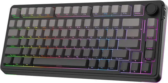 Main image of EPOMAKER EA75 75% RGB Gaming Mechanical Keyboard, 2.4GHz/Type-C/BT Creamy Wireless Keyboard with Knob, Shine Through PBT Keycaps, Hot Swappable for Gamers (Black Gradient, Reaper Switch)