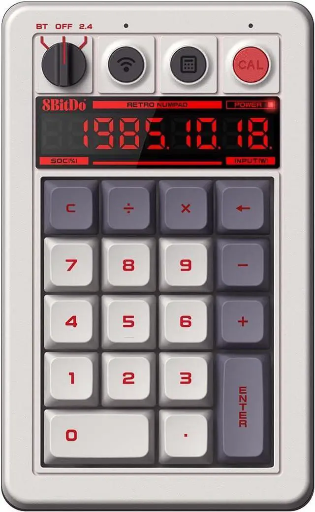 Main image of 8BitDo Retro 18 Mechanical Numpad, Supports Calculator Mode, Bluetooth/2.4G/Wired Numpad for Windows and Android - N Edition