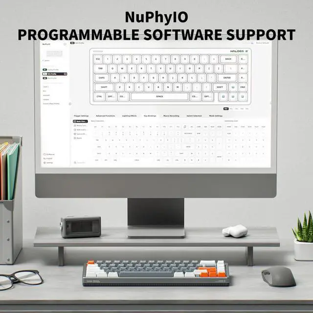 Alt view image 3 of 7 - nuphy Halo65 HE Rapid Trigger Gaming Keyboard, 65% Layout 67 Keys Wired Magnetic Switches Keyboard, Hall Effect Keyboard, Hyper-Fast Adjustable Actuation, RGB Hot-swappable, 8K Hz Polling Rate