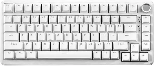 Main image of YUNZII B75 Mechanical Keyboard,75% Layout with Knob,Hot Swappable RGB Backlit Gasket Mounted, Creamy Typing, Double-Shot PBT Keycaps,Cherry Profile,for Win/Mac (White, Milk V2 Linear Switch)