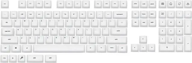 Main image of EPOMAKER AegisSil Keycap Set, Silicone Material, Cherry Profile, 113 Keys, 65%/75%/96%/Full Size, Custom Keyboard Keycaps Set for Cherry MX, Kailh, Outemu, Gateron Mechanical Gaming Keyboard (White)